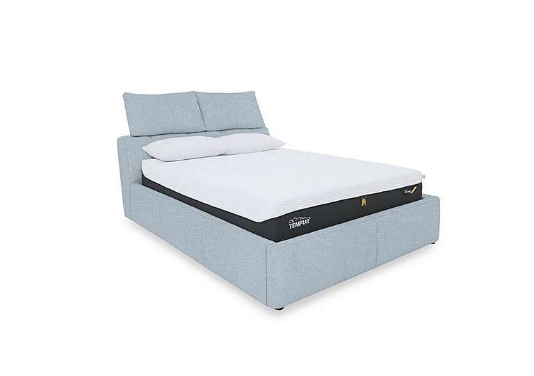 Tyrell Fabric Manual Ottoman Bed Frame - Super King - Baby Blue
