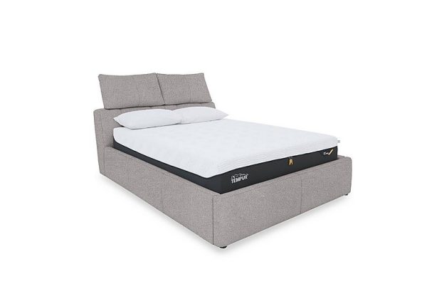 Tyrell Fabric Manual Ottoman Bed Frame  King Size  R27 Pewter | Bed Sava