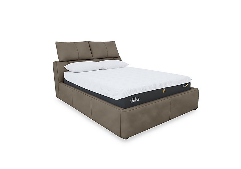 Tyrell Fabric Manual Ottoman Bed Frame - King Size - Khaki