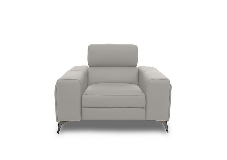 Action Leather Armchair with Manual Storage Arm