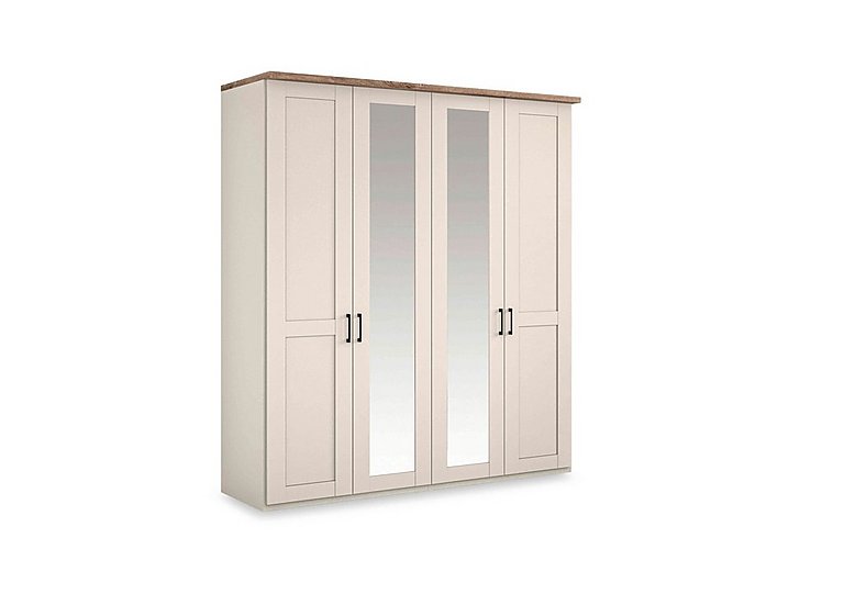 Wiemann - Adeline 4 Door Hinged Wardrobe with 2 Mirrors - Champagne