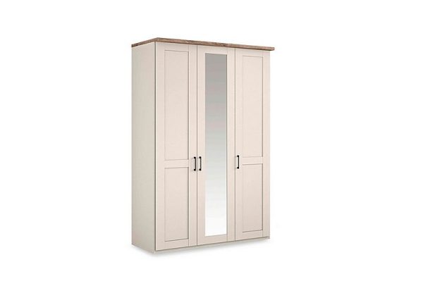 Wiemann  Adeline 3 Door Hinged Wardrobe with Centre Mirror  Champagne | Bed Sava