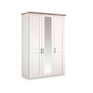Wiemann  Adeline 3 Door Hinged Wardrobe with Centre Mirror  White | Bed Sava