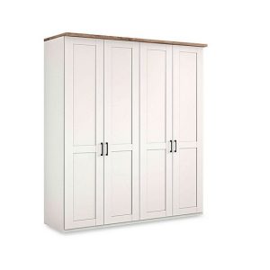 Wiemann  Adeline 4 Door Hinged Wardrobe  White | Bed Sava