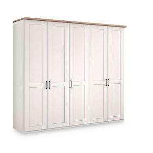 Wiemann  Adeline 5 Door Hinged Wardrobe  White | Bed Sava