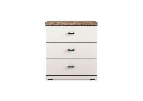Wiemann  Adeline 3 Drawer Bedside Cabinet  White | Bed Sava
