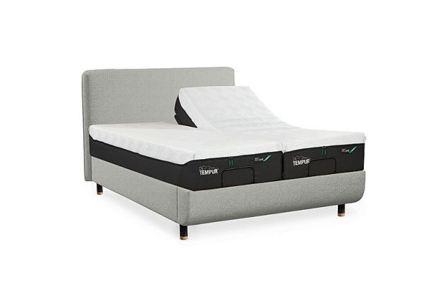 TEMPUR  Arc Adjustable Disc Bed Frame with Form Headboard  Super King  Earl Grey | Bed Sava