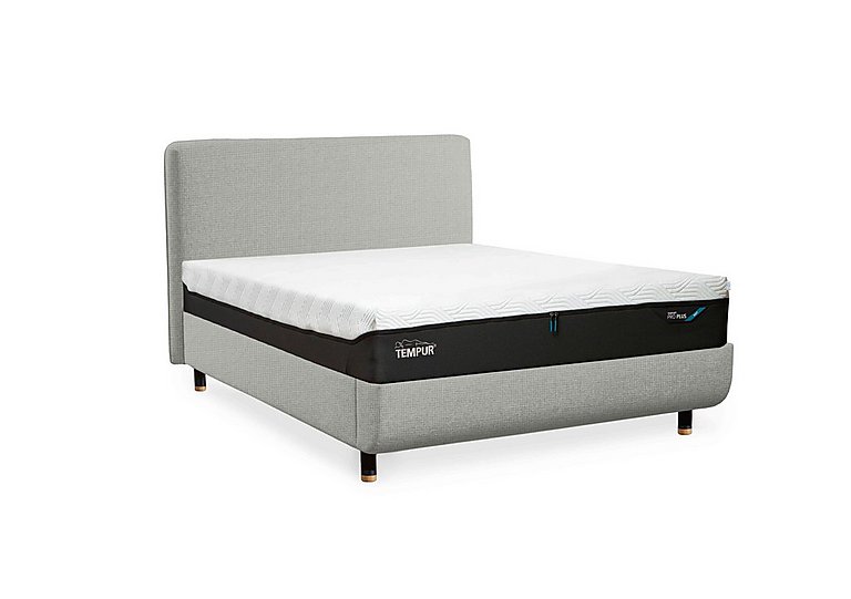 TEMPUR - Arc Disc Bed Frame with Form Headboard - King Size - Earl Grey with Oak Feet