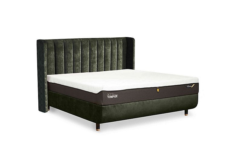 TEMPUR - Arc Disc Bed Frame with Lodret Headboard - Super King - Dark Green