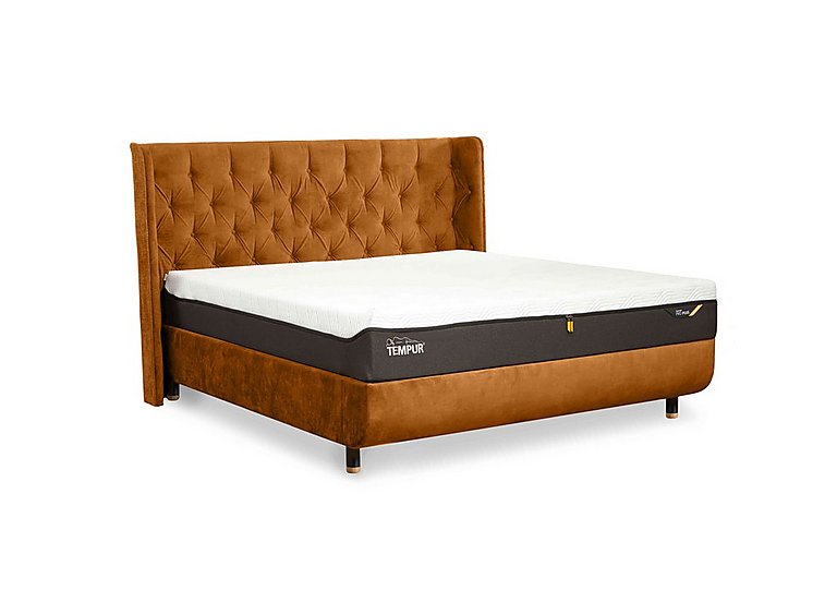 TEMPUR - Arc Disc Bed Frame with Luxury Headboard - Super King - Mustard