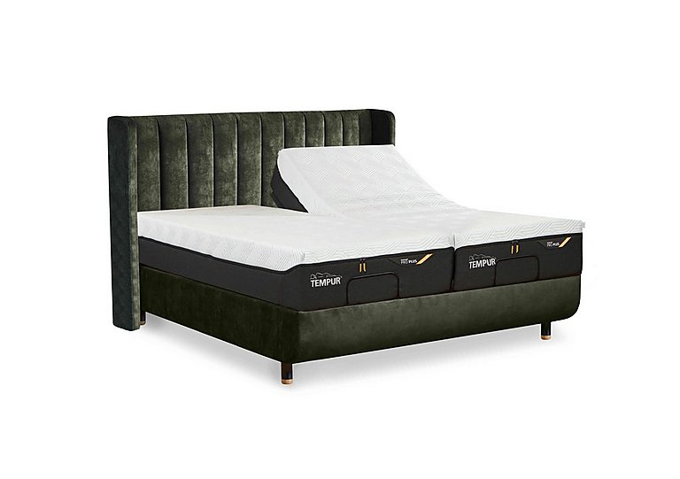 TEMPUR - Arc Ergo Smart Base Bed Frame with Lodret Headboard - King Size - Dark Green