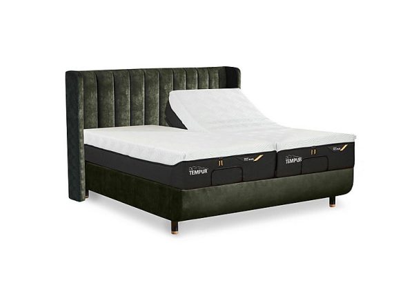 TEMPUR  Arc Ergo Smart Base Bed Frame with Lodret Headboard  King Size  Natural Ash | Bed Sava