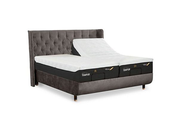 TEMPUR  Arc Ergo Smart Base Bed Frame with Luxury Headboard  Super King with Chrome Feet | Bed Sava
