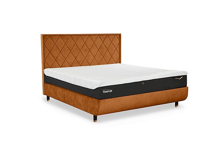 TEMPUR - Arc Disc Ottoman Bed Frame with Quilted Headboard - Super King - Matt Black