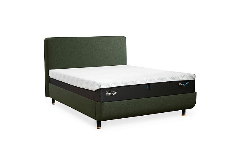 TEMPUR - Arc Disc Ottoman Bed Frame with Form Headboard - King Size - Dark Green