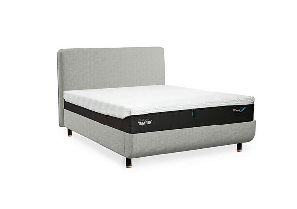 TEMPUR  Arc Disc Ottoman Bed Frame with Form Headboard  King Size  Earl Grey with Oak Feet | Bed Sava