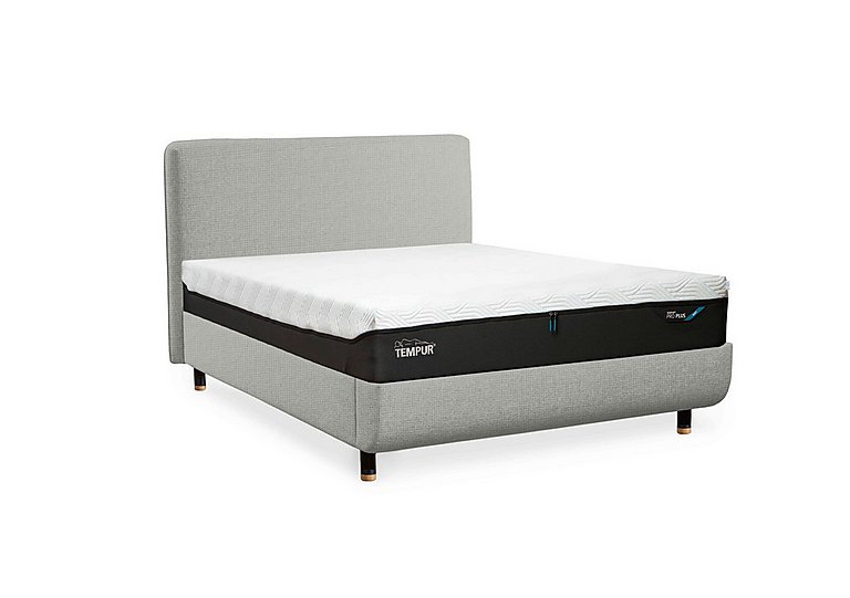 TEMPUR - Arc Disc Ottoman Bed Frame with Form Headboard - Super King - Earl Grey with Oak Feet