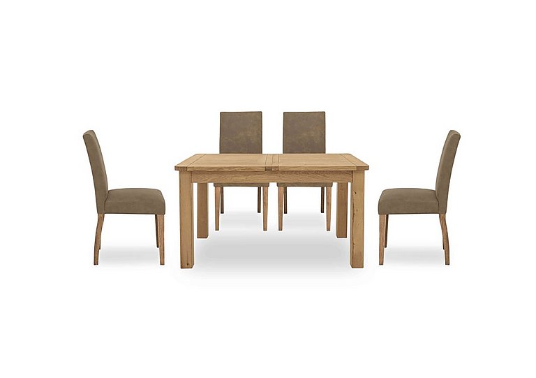 Augusta Small Rectangular Extending Dining Table and 4 Cowboy Upholstered Chairs - Taupe