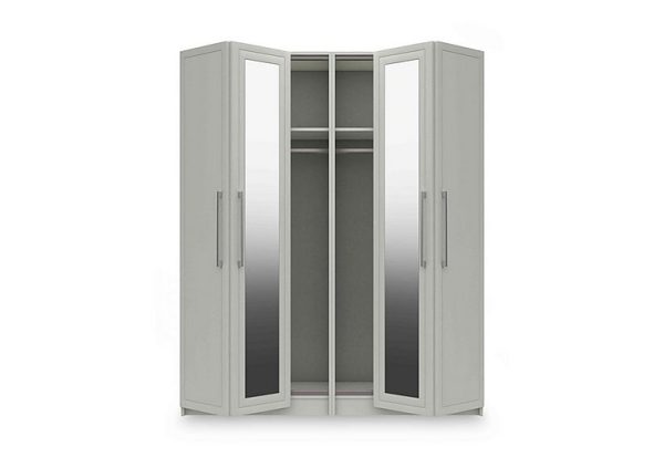London Bedrooms  Bexley 4 Door Bifold Wardrobe with 2 Mirror Doors | Bed Sava