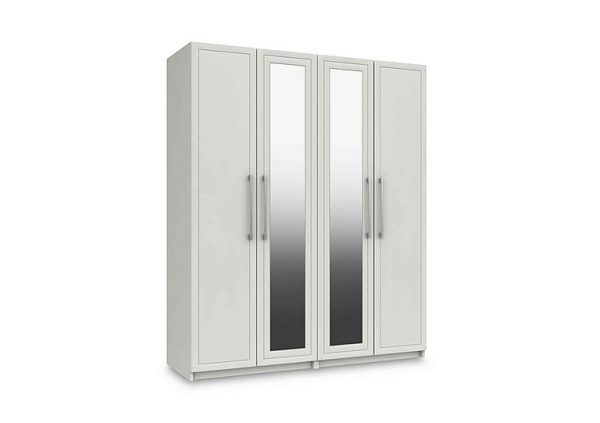 London Bedrooms  Bexley 4 Door Wardrobe With 2 Mirror Doors | Bed Sava