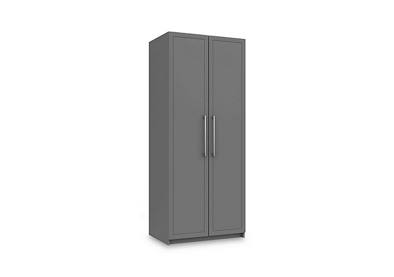 London Bedrooms - Bexley 2 Door Wardrobe with Interior Lighting - Dust Grey Gloss