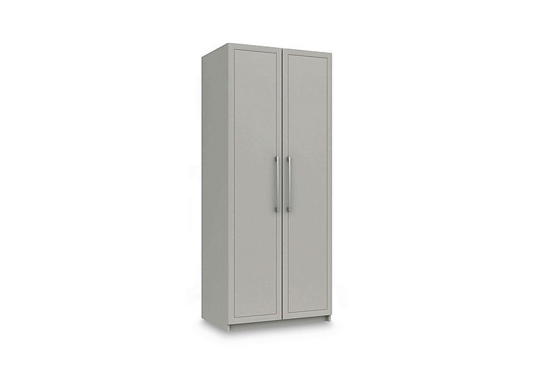 London Bedrooms - Bexley 2 Door Wardrobe with Interior Lighting - Light Grey Gloss