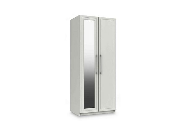 London Bedrooms  Bexley 2 Door Wardrobe with Mirror Door and Interior Lighting  White | Bed Sava