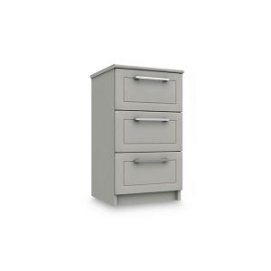 London Bedrooms  Bexley 3 Drawer Bedside Cabinet  Light Grey | Bed Sava