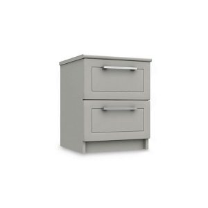 London Bedrooms  Bexley 2 Drawer Bedside Cabinet  Light Grey | Bed Sava