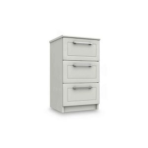 London Bedrooms  Bexley 3 Drawer Bedside Cabinet  White | Bed Sava