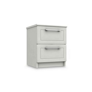 London Bedrooms  Bexley 2 Drawer Bedside Cabinet  White | Bed Sava