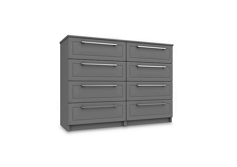 London Bedrooms - Bexley 8 Drawer Chest - Dust Grey Gloss
