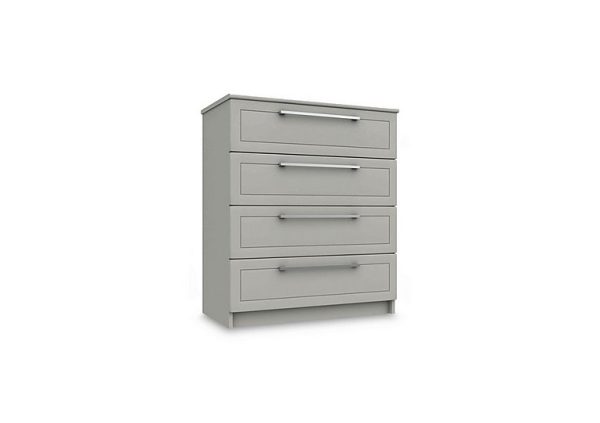 London Bedrooms  Bexley 4 Drawer Chest  Light Grey | Bed Sava