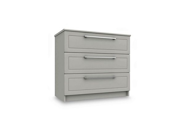 London Bedrooms  Bexley 3 Drawer Chest  Light Grey | Bed Sava