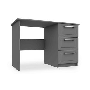 London Bedrooms  Bexley 3 Drawer Dressing Table  Dust Grey Gloss | Bed Sava