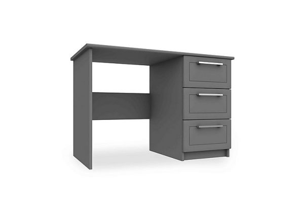 London Bedrooms  Bexley 3 Drawer Dressing Table  Dust Grey Gloss | Bed Sava