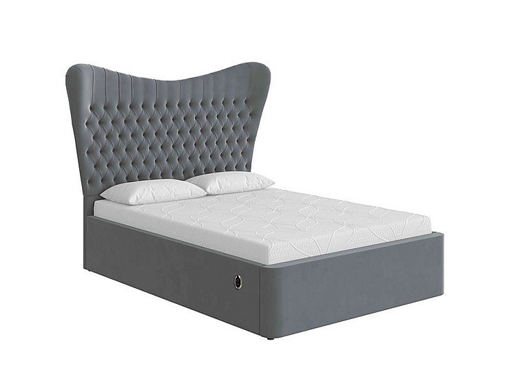 Caesar Electric Ottoman Bed Frame - Double - Velvet Steel