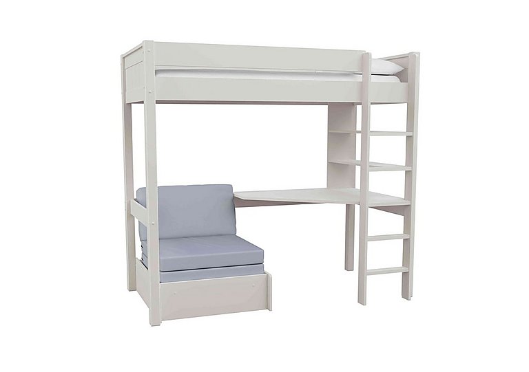 Stompa - Chase High Sleeper with Desk and Chair Bed - White