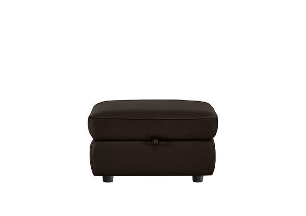 Compact Collection Medio NC Leather Storage Footstool | Bed Sava