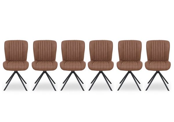 Bodahl  Compact Terra Set of 6 Swivel Dining Chairs  Cognac | Bed Sava