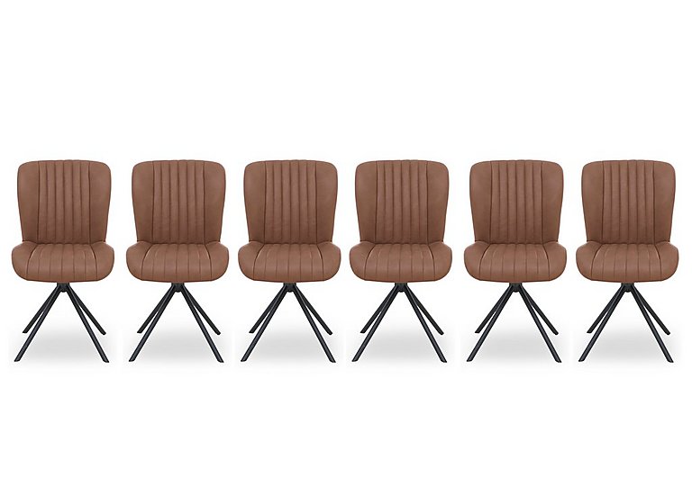 Bodahl - Compact Terra Set of 6 Swivel Dining Chairs - Cognac
