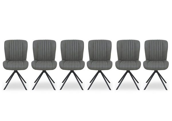 Bodahl  Compact Terra Set of 6 Swivel Dining Chairs  Grey | Bed Sava