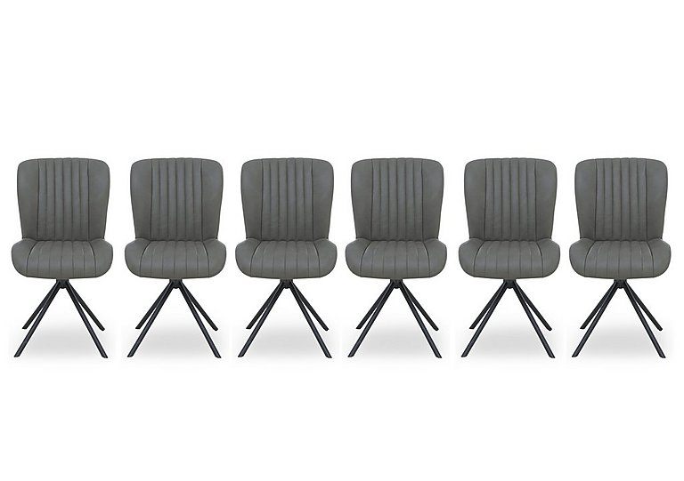 Bodahl - Compact Terra Set of 6 Swivel Dining Chairs - Grey