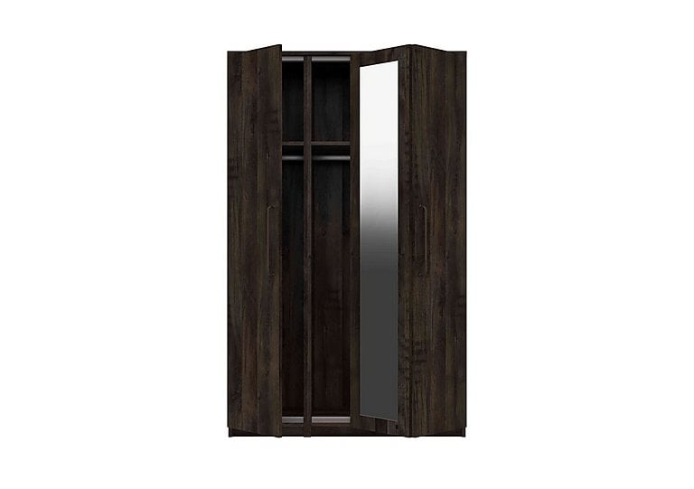 London Bedrooms  Finchley 3 Door Bifold Wardrobe  Dark Oak | Bed Sava