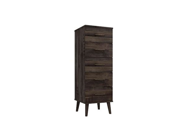 London Bedrooms  Finchley 5 Drawer Tallboy  Dark Oak | Bed Sava