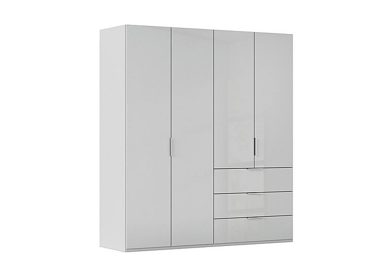 Rauch - Formes 4 Door Bifold Combi Glass Wardrobe - Silk Grey/Silk Grey Front