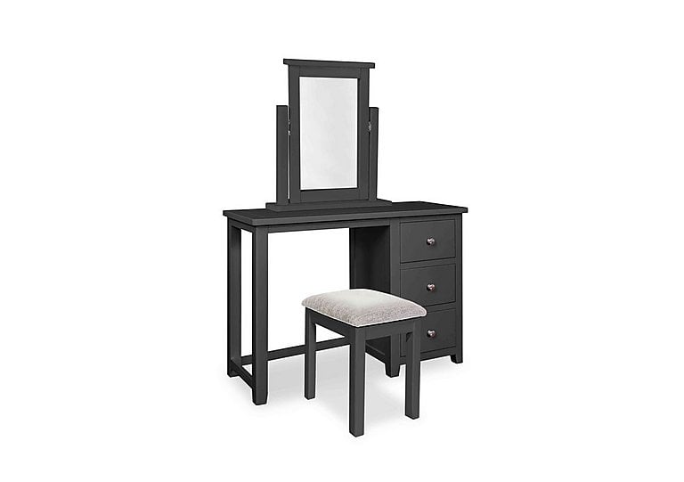 Grace Dressing Table with Stool and Mirror - Charcoal