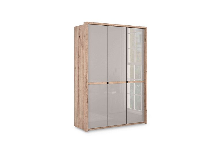Wiemann - Hong Kong 3 Door Hinged Wardrobe with Glass Doors - Pebble Grey