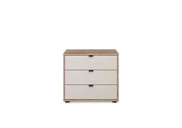 Wiemann  Hong Kong 3 Drawer Bedside Cabinet with Glass Drawers | Bed Sava