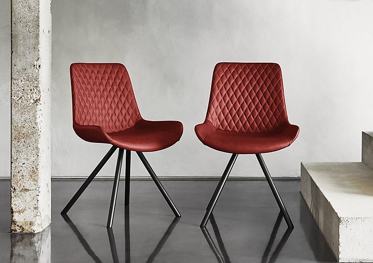 Ion Set of 4 Fabric Dining Chairs - Burnt Orange